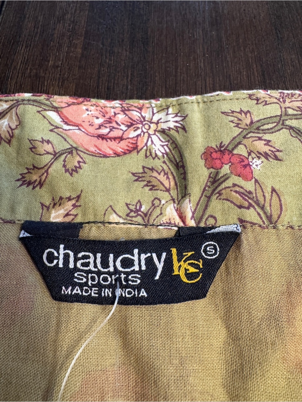 Chaudry KC Sample Embellished Floral Midi Skirt Olive Pink Beaded Boho Small NWT - Picture 11 of 14
